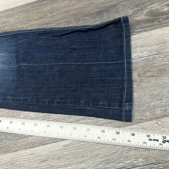 Vintage Y2K 7 For All Mankind Blue Women 27 Rhinestone A Pocket Flared Jeans - Picture 9 of 14